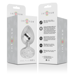 Intense - Plug Anal En Métal Aluminium Avec Cristal Dargent Taille L